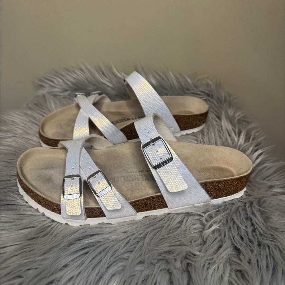 Birkenstock Franca Sandal - Women's size 41 size 10, white iridescent